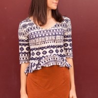 Rust Pencil Skirt + Tribal Crop